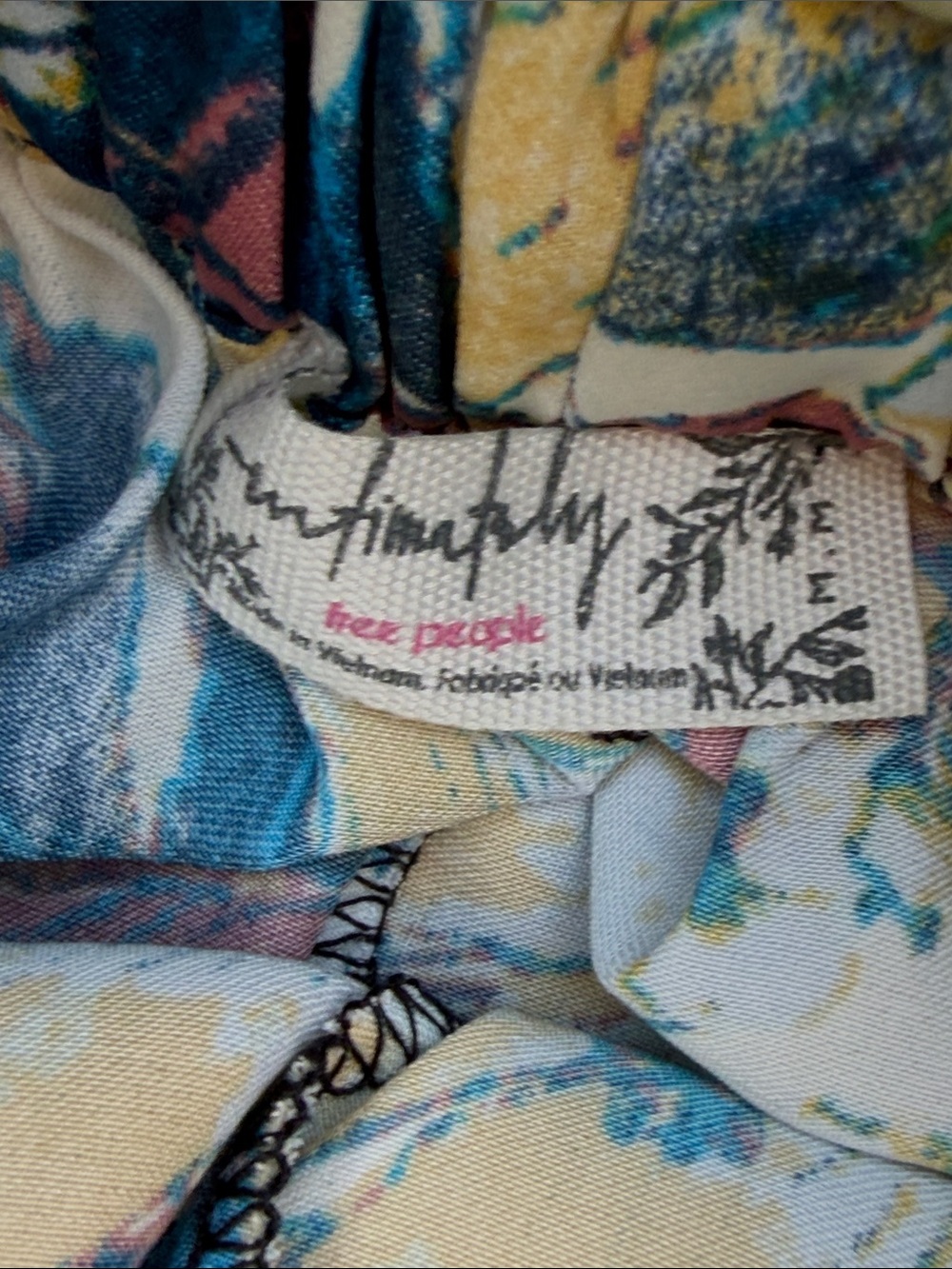 Free People Intimately Blue Floral Harem Baggy Pant Women's Size M - Picture 5 of 9